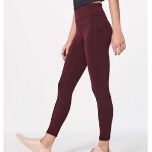 Maroon Lululemon leggings 25 inch